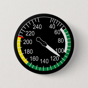 Aircraft Airspeed Indicator 2 Inch Round Button