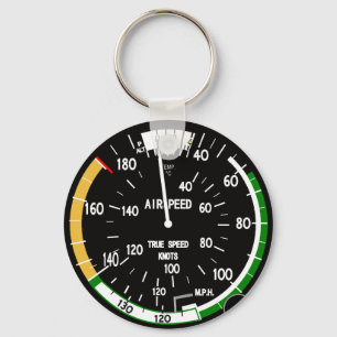 Aircraft Airspeed Indicator Flight Instrument Keychain