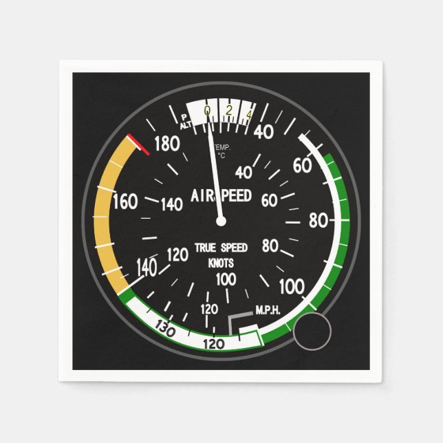 Aircraft Airspeed Indicator Flight Instrument Napkin (Front)