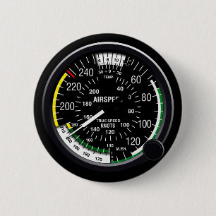 Aircraft Airspeed Indicator Gauge 2 Inch Round Button