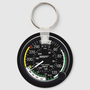 Aircraft Airspeed Indicator Gauge Keychain