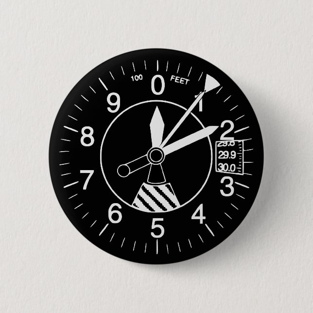 Aircraft Altimeter Gauge 2 Inch Round Button (Front)