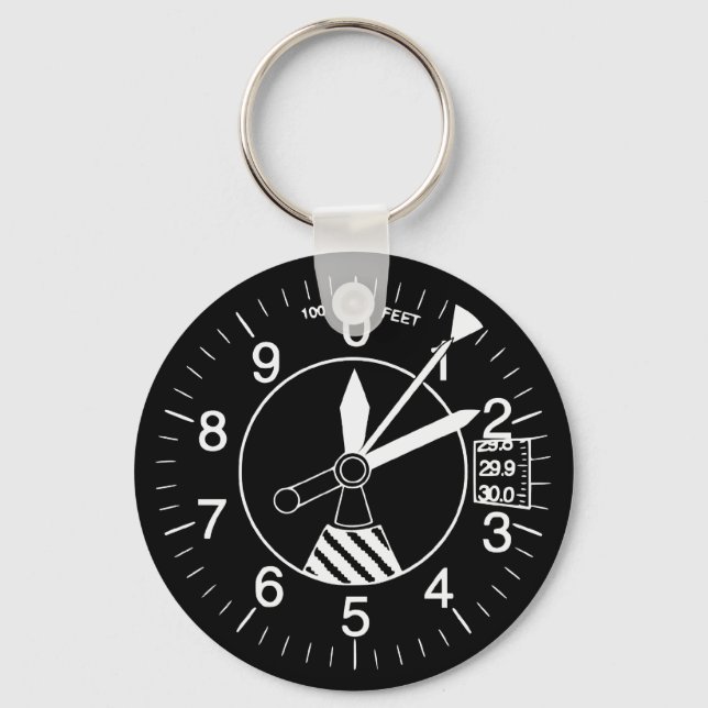 Aircraft Altimeter Gauge Keychain (Front)