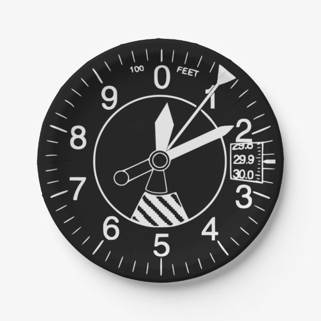 Aircraft Altimeter Paper Plate (Front)