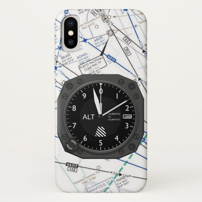 Aircraft Altimeter Sectional Map Case-Mate iPhone Case (Back)
