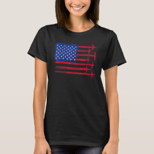 Aircraft American Flag Airplane Pilot 4th Of July  T-Shirt