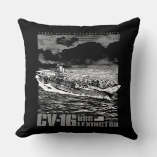 Aircraft carrier CV-16 Throw Pillow