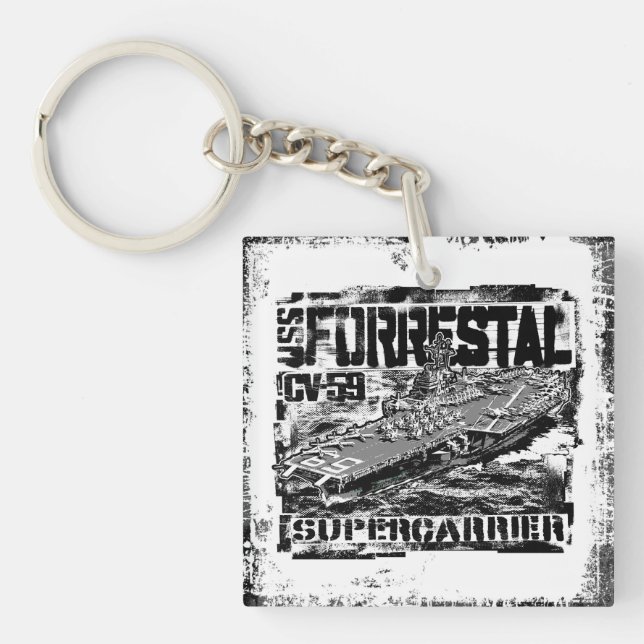 Aircraft carrier Forrestal Acrylic Keychain (Front)
