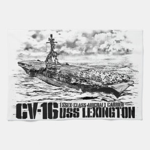 Aircraft carrier Lexington Dawsonsf kitchentowel Kitchen Towel