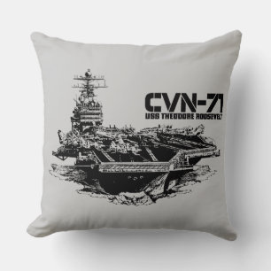 Aircraft carrier Theodore Roosevelt Dawsonsf thro Throw Pillow