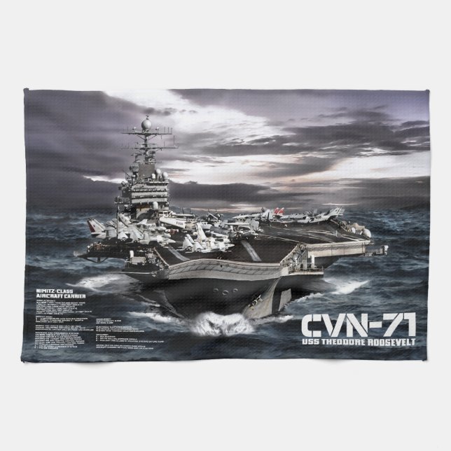 Aircraft carrier Theodore Roosevelt Hand Towels (Horizontal)