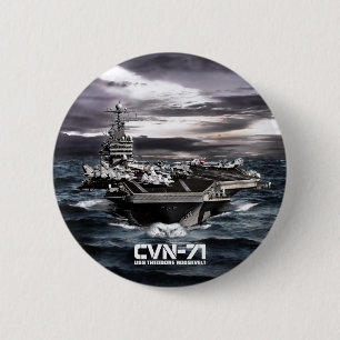 Aircraft carrier Theodore Roosevelt Pinback Button