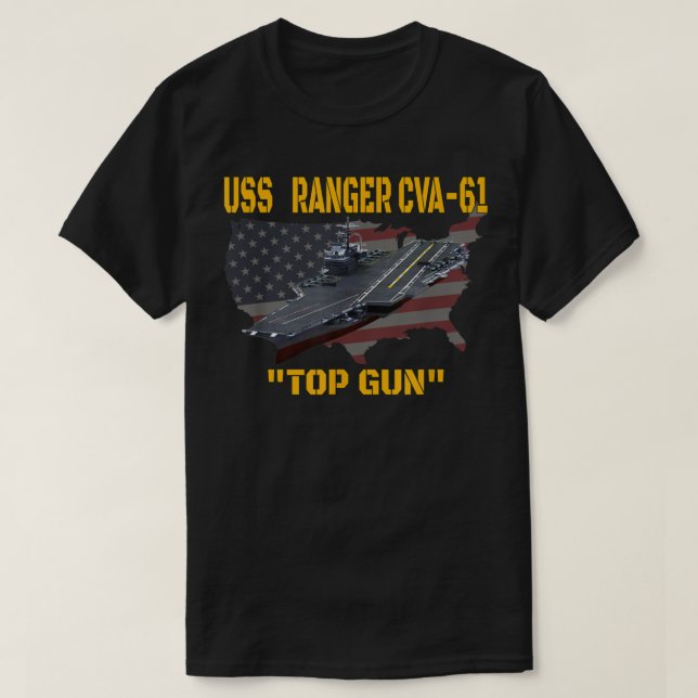 Aircraft Carrier USS Ranger CVA-61 Veterans Day  T-Shirt (Design Front)