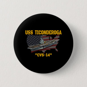 Aircraft Carrier Uss Ticonderoga Cvs-14 Veterans D 2 Inch Round Button