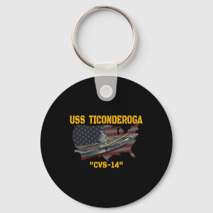 Aircraft Carrier Uss Ticonderoga Cvs-14 Veterans D Keychain