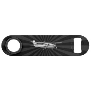 Aircraft Cessna Silhouette Flying Black Burst Speed Bottle Opener