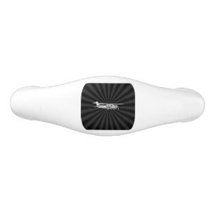 Aircraft Cessna Silhouette Flying Black Sunburst Ceramic Drawer Pull