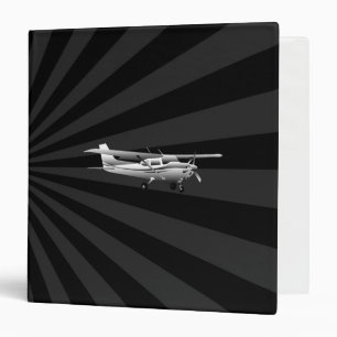 Aircraft Cessna Silhouette Flying Sunburst Decor Binder