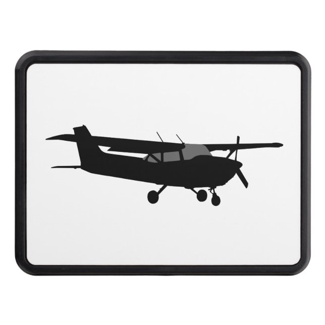 Aircraft Classic Cessna Black Silhouette Flying Trailer Hitch Cover (Front)