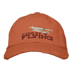 Aircraft Classic Cessna I'd Rather Be Flying Embroidered Hat