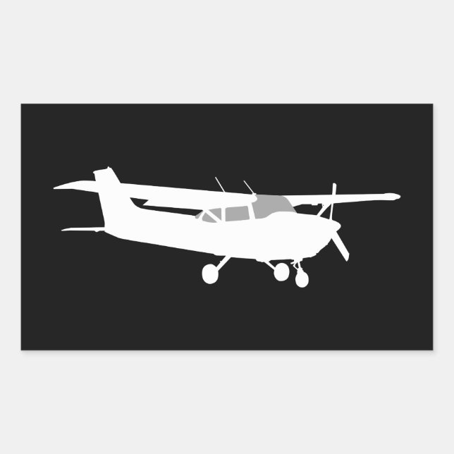 Aircraft Classic Cessna Silhouette Flying on Black Sticker (Front)