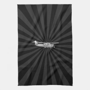 Aircraft Classic Cessna Silhouette Sunburst Kitchen Towel