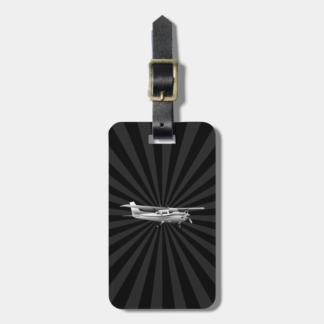 Aircraft Classic Cessna Silhouette Sunburst Luggage Tag (Front Vertical)