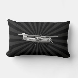 Aircraft Classic Cessna Silhouette Sunburst Lumbar Pillow