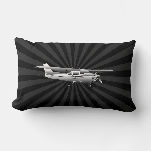 Aircraft Classic Cessna Silhouette Sunburst Lumbar Pillow (Front)