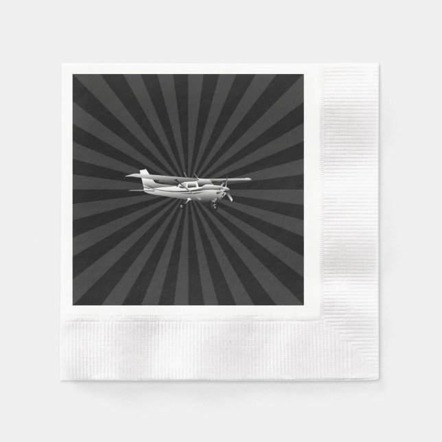 Aircraft Classic Cessna Silhouette Sunburst Napkin (Front)