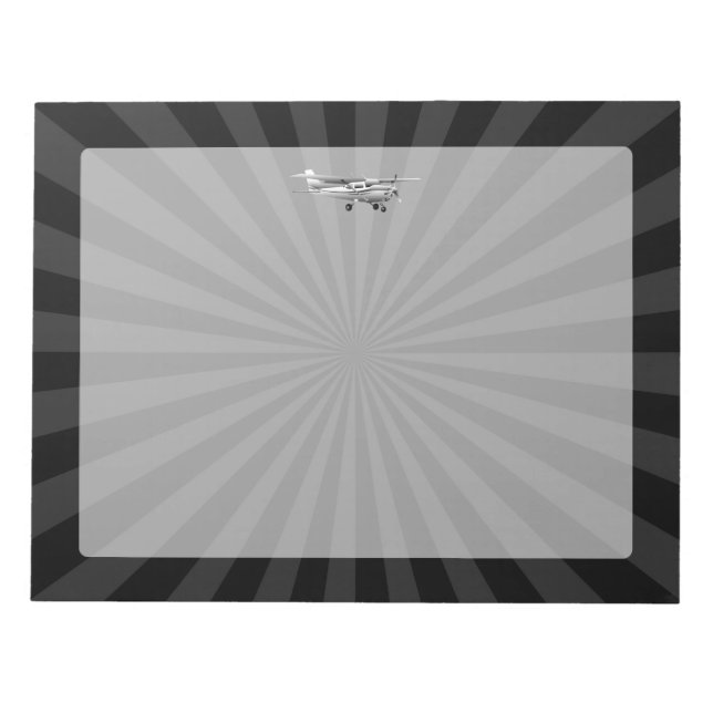 Aircraft Classic Cessna Silhouette Sunburst Notepad (Front)
