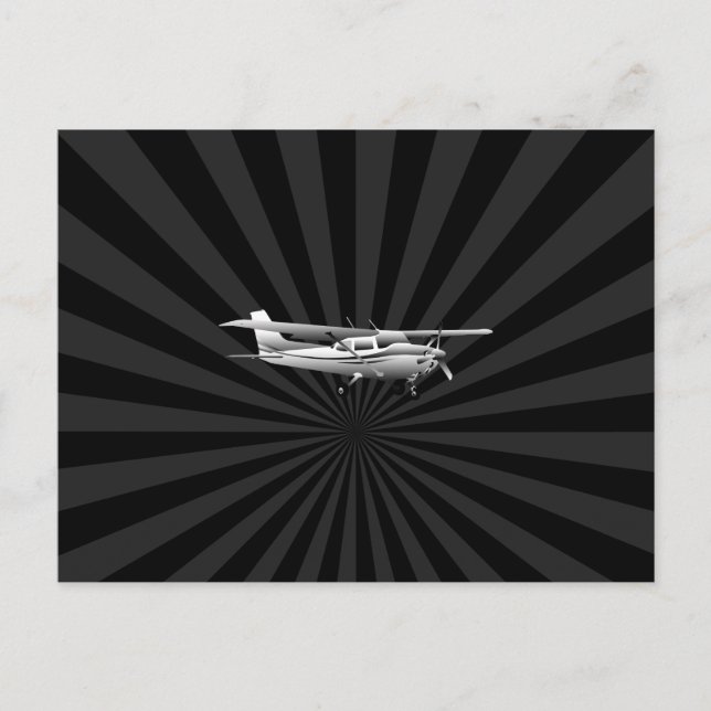 Aircraft Classic Cessna Silhouette Sunburst Postcard (Front)