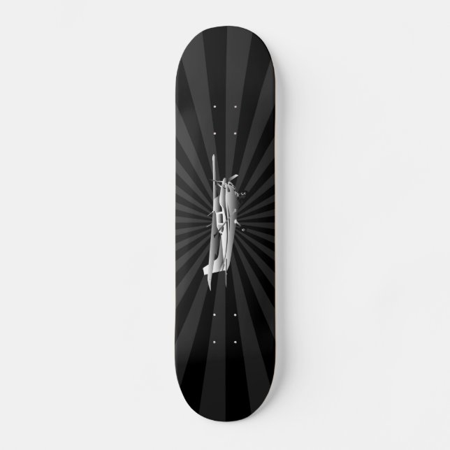 Aircraft Classic Cessna Silhouette Sunburst Skateboard (Front)
