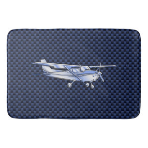 Aircraft Classic Chrome Cessna Flying Carbon Fiber Bath Mat