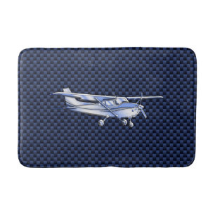 Aircraft Classic Chrome Cessna Flying Carbon Fibre Bath Mat