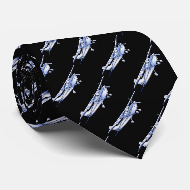 Aircraft Classic Chrome Cessna Silhouette Flying Tie (Rolled)