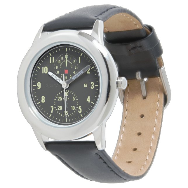 Aircraft clock watch (Angled)