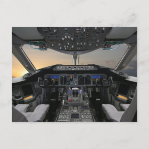Aircraft cockpit postcard