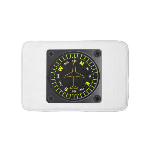 Aircraft Compass Bath Mat