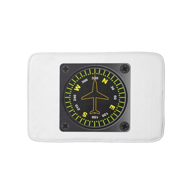 Aircraft Compass Bath Mat (Front)