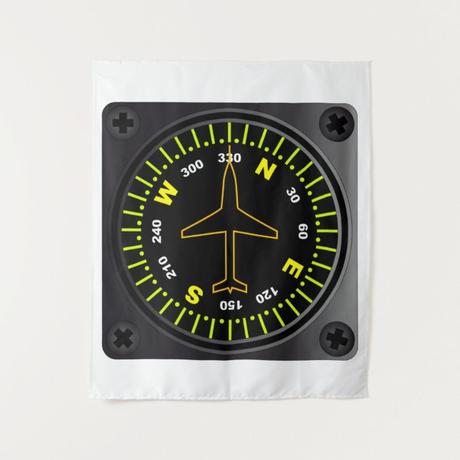 Aircraft Compass Tapestry (Front)