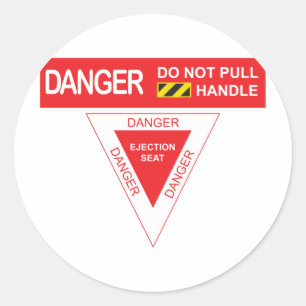 Aircraft Danger Classic Round Sticker
