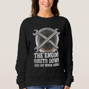 Aircraft Engineering Design For An Airplane Mechan Sweatshirt
