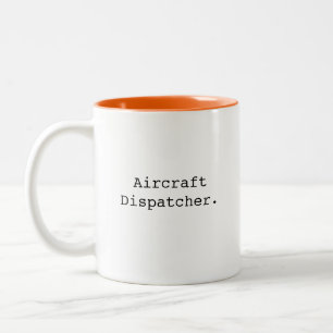 Aircraft flight dispatcher air traffic control Two-Tone coffee mug