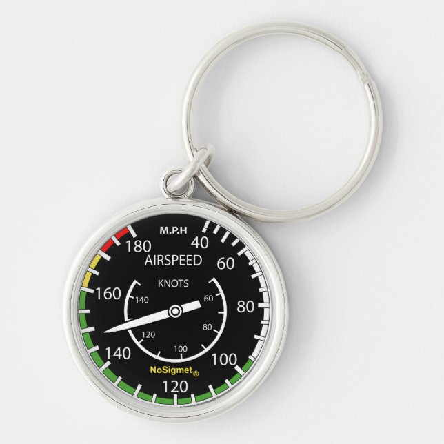 Aircraft instrument keyholder: "Anemometer" Keychain (Front)