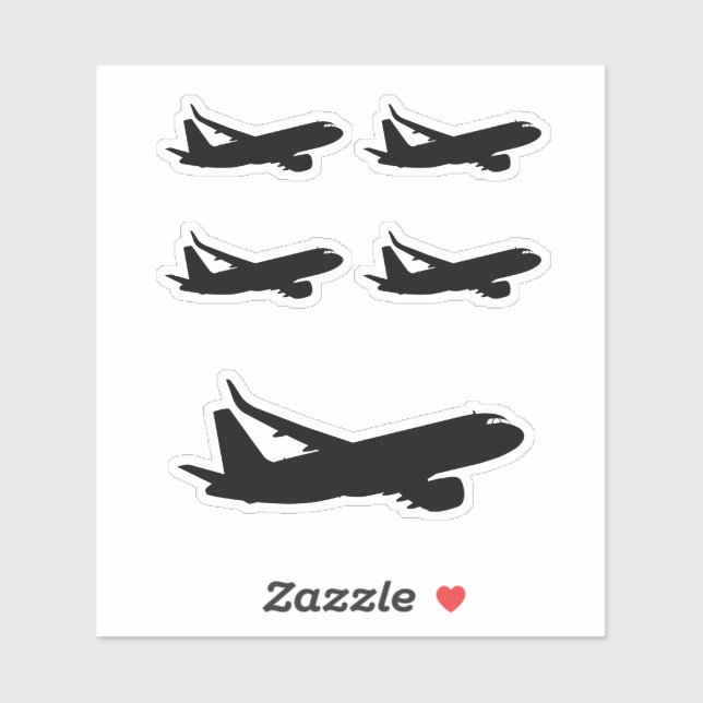 Aircraft Jet Liner Black Silhouette to customize (Sheet)