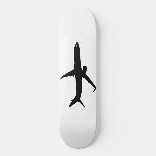 Aircraft Jetliner Black Flight Customize Colour Skateboard (Front)