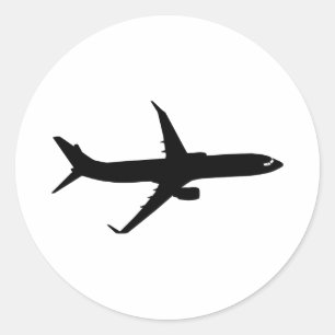 Aircraft Jetliner Shadow Flight Customize Colour Classic Round Sticker