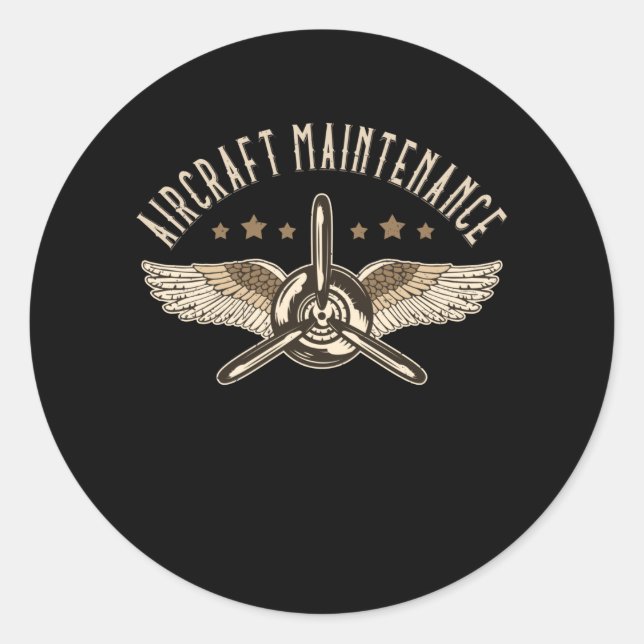 Aircraft  Maintenance Airplane Aircraft Mechanic Classic Round Sticker (Front)