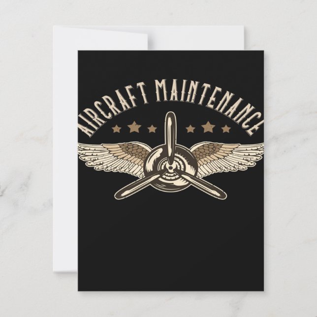 Aircraft Maintenance | Cool Design Invitation (Front)